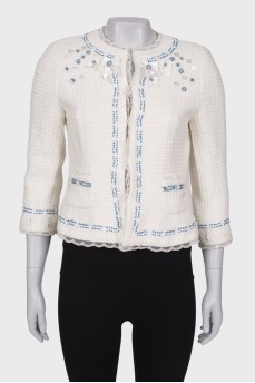 White tweed jacket