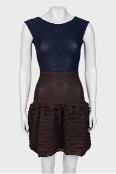 Two-tone patterned dress