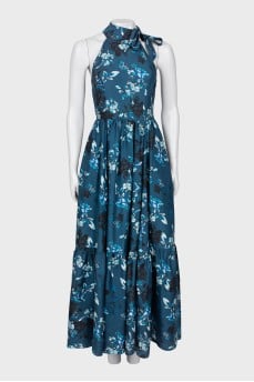 Blue floral maxi dress
