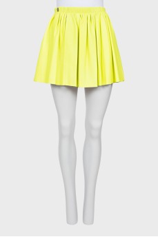 Bright green eco-leather skirt