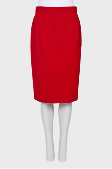 Wool straight skirt