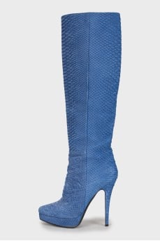 Boots with embossed stilettos