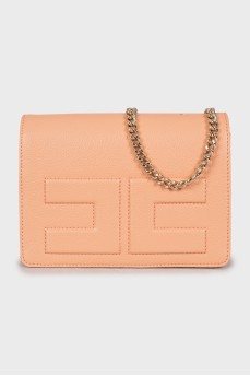Leather bag with golden chain