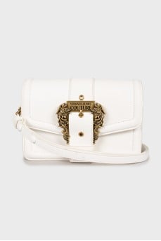 White bag with golden hardware