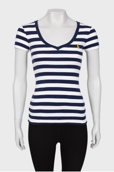 Striped T-shirt with brand logo