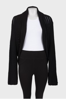 Black rib knit cardigan