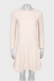 Beige dress with front slit