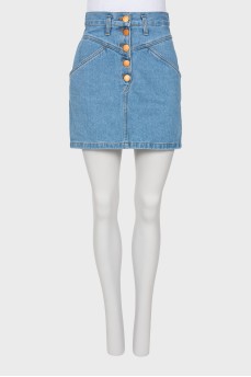 Denim skirt with buttons