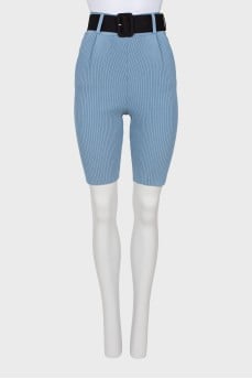 Knitted shorts with belt