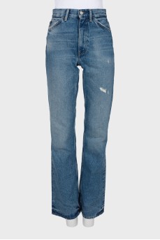 Light blue distressed jeans