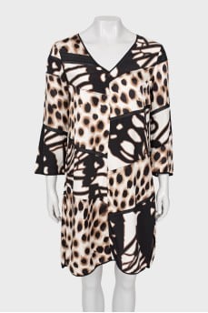 V-neck print dress