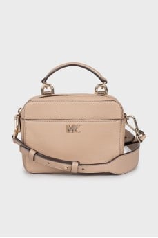 Dark beige embossed bag
