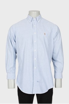 Men's striped shirt with brand logo