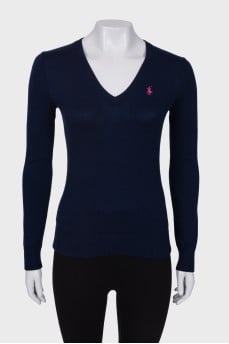 Navy blue wool sweater