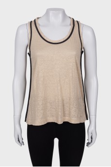 Golden linen tank top