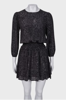 Black dress in an abstract print
