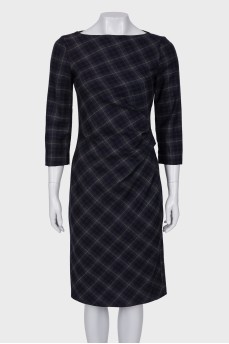 Draped print dress