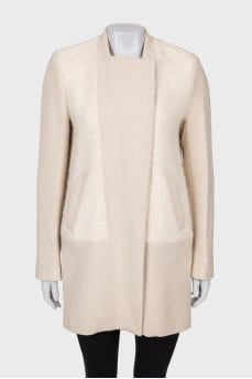 Beige zip coat