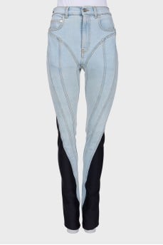 Combination jeans with raised seam