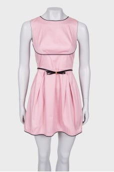Pink dress with belt