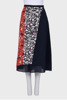 Floral print combo skirt