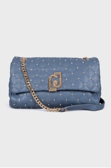 Eco-leather bag with rhinestones