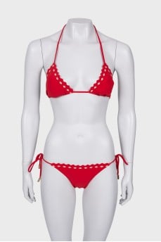 Red swimsuit with tag