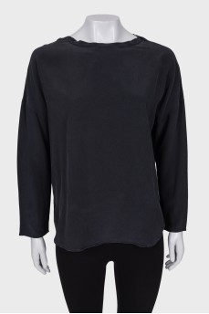Dark gray silk blouse
