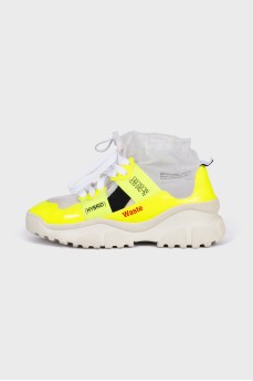 Sneakers with translucent textiles