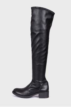 Black leather boots