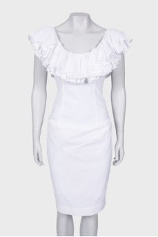 White dress with ruffles