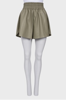 Eco-leather shorts with tag