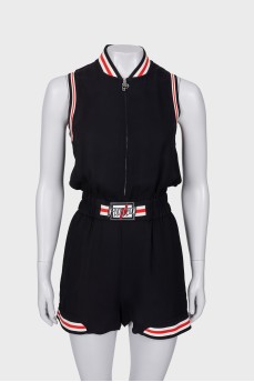 Black jumpsuit with zipper