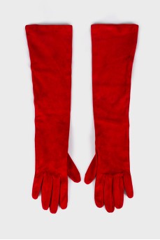 Long suede gloves