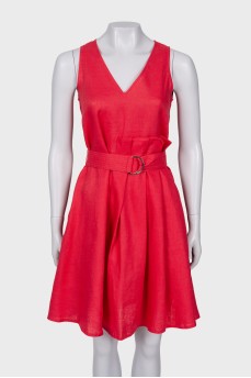 Linen dress with belt