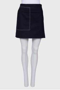 Dark blue woollen skirt 