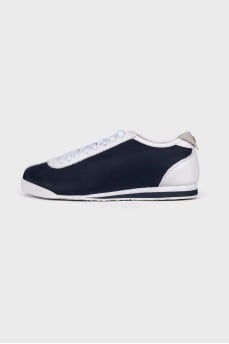 Two-tone lace-up sneakers