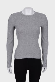 Gray sweater with embossed seam