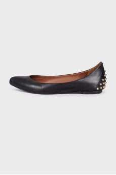 Black ballerinas decorated with studs