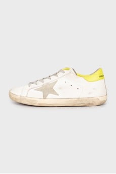 White lace-up sneakers