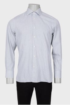 Men's white plaid shirt