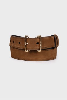 Brown leather belt