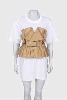 Mini dress with accent belt