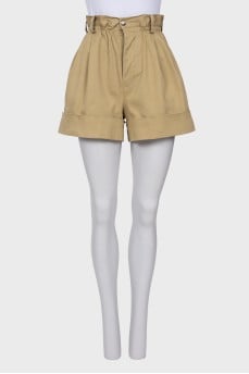 Tan high waist shorts