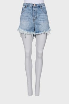 Mini denim shorts with tag