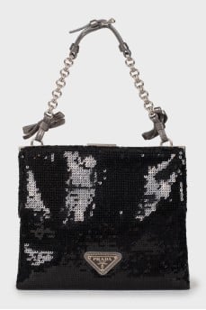 Black sequin mini bag