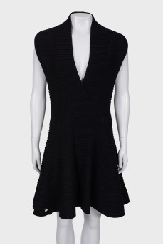 V-neck wool dress