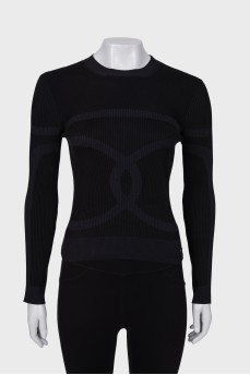 Black sweater in print