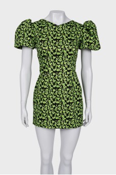 Mini dress with voluminous sleeves