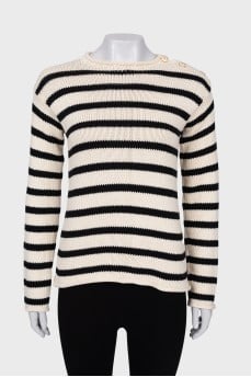 Black and white striped sweater